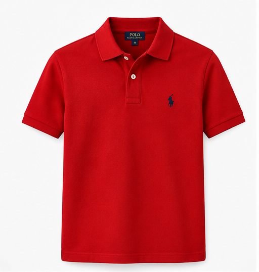 Classic Red Polo T-Shirt for Men | Premium Cotton Blend
