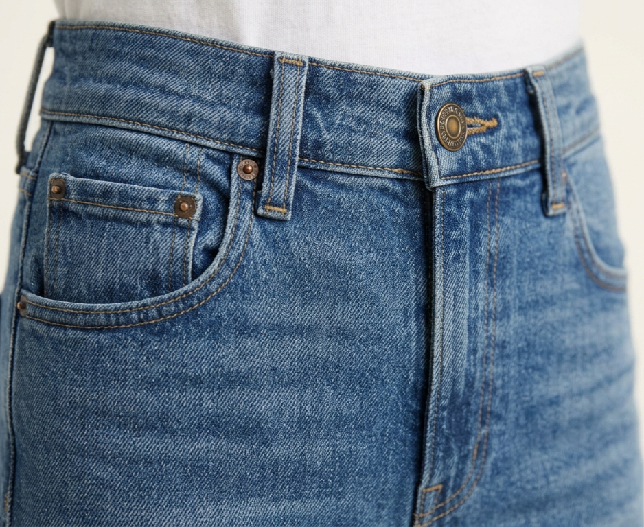 Premium Classic Straight Leg Blue Jeans - View 3