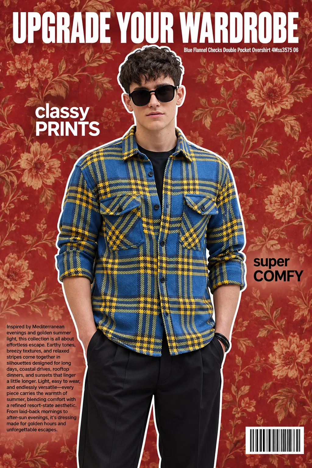Men's Floral Shirt Summer Ad Photo