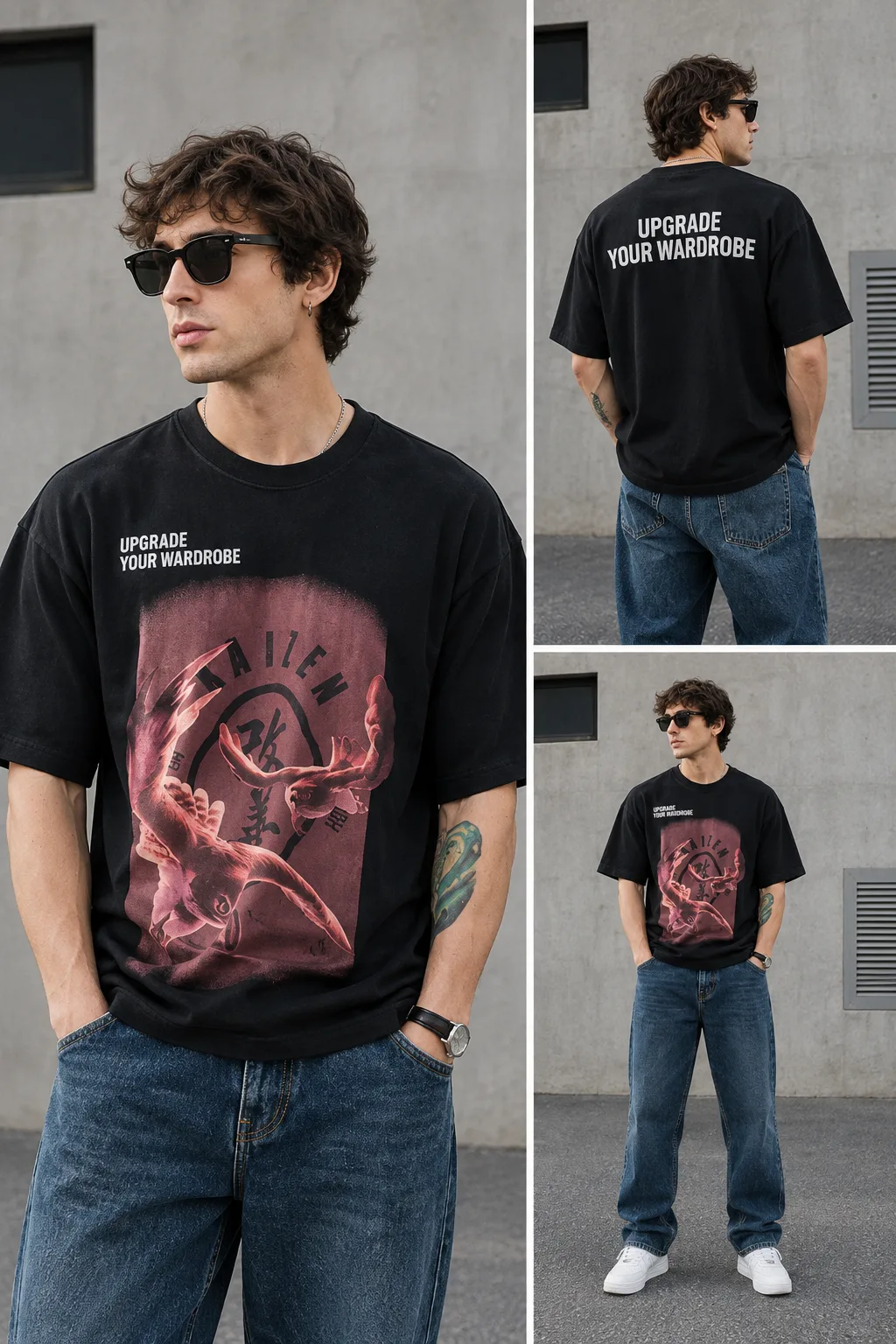Urban Streetwear T-Shirt Ad Composite