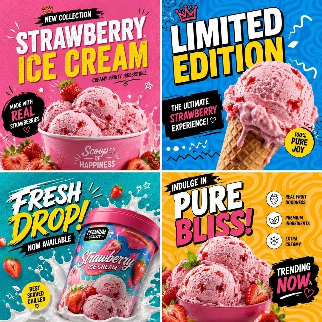 pop-art 1:1 social campaign grid for [Product Name]