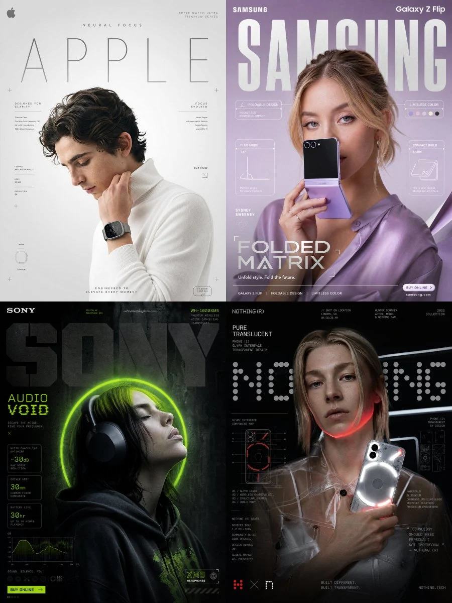 minimalist tech wearables social-poster