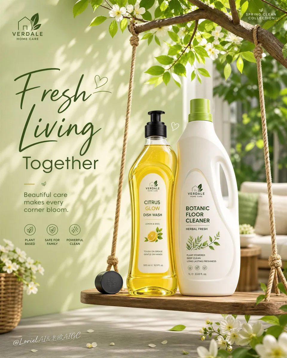 Ultra-premium spring garden household-cleaning poster
