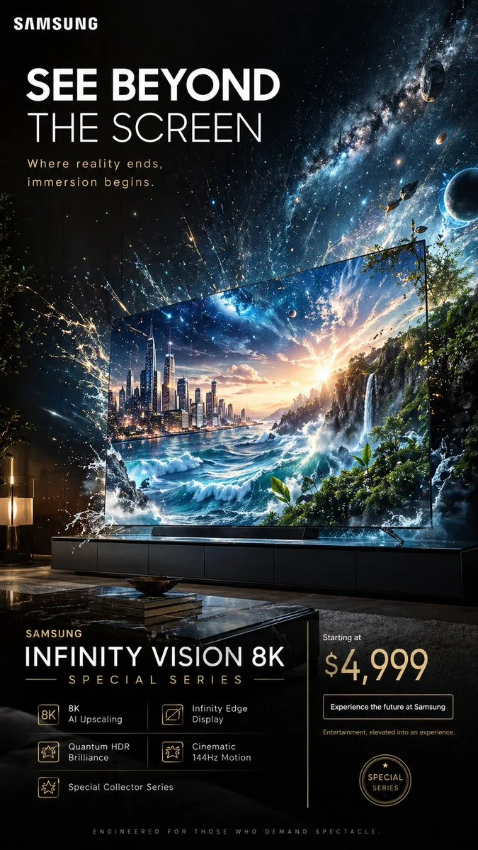 SEE BEYOND THE SCREEN — SAMSUNG INFINITY VISION 8K