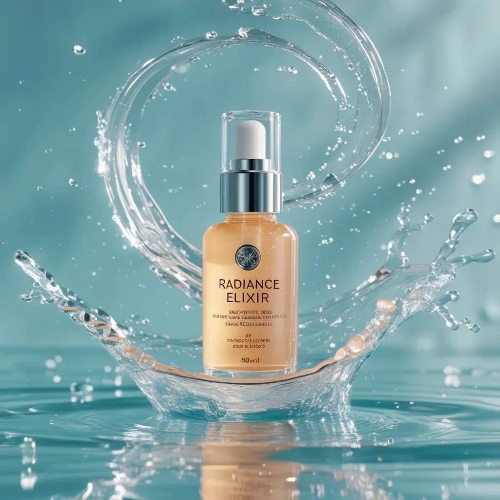 ultra-premium skincare commercial — 360° rotating beauty shot