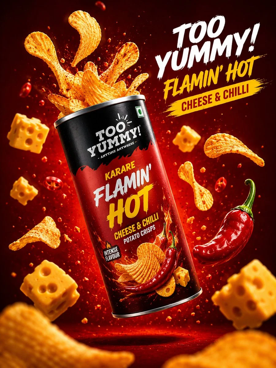 Pringles Flame Extra Hot Cheese & Chilli — dynamic floating can ad