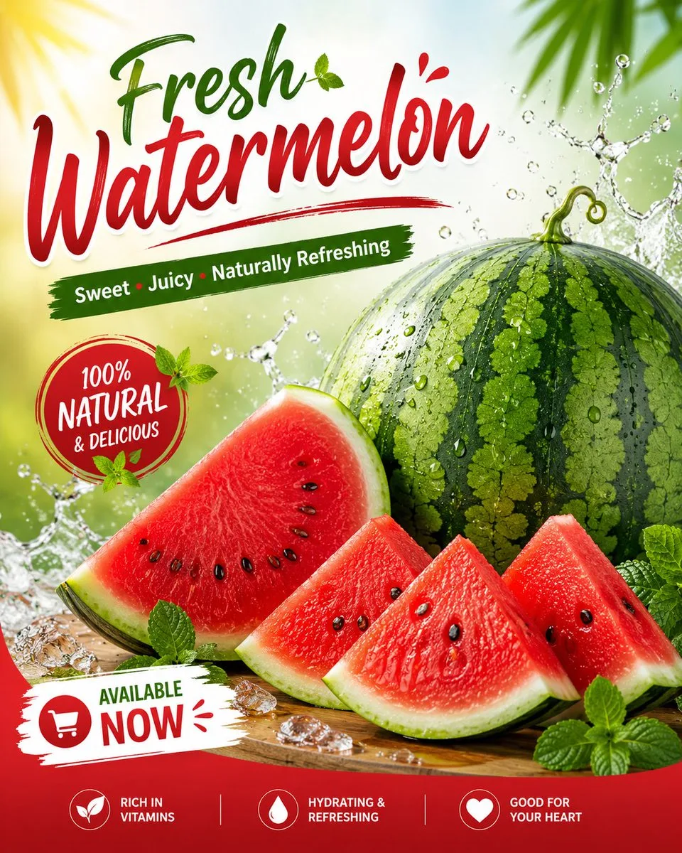 premium watermelon social-media-ad poster