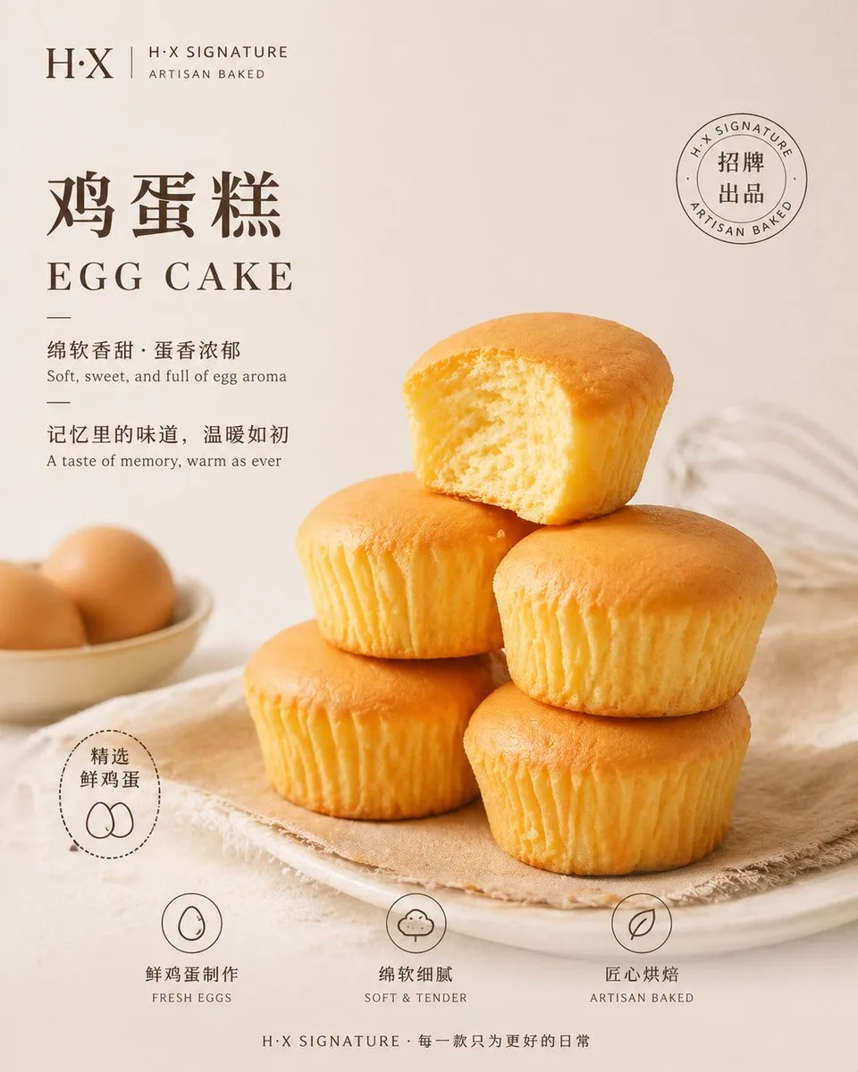 烘焙产品静物竖版海报模板
