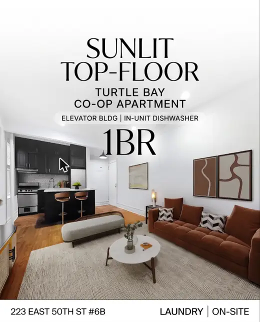 Listing poster with a footer bar static ad layout