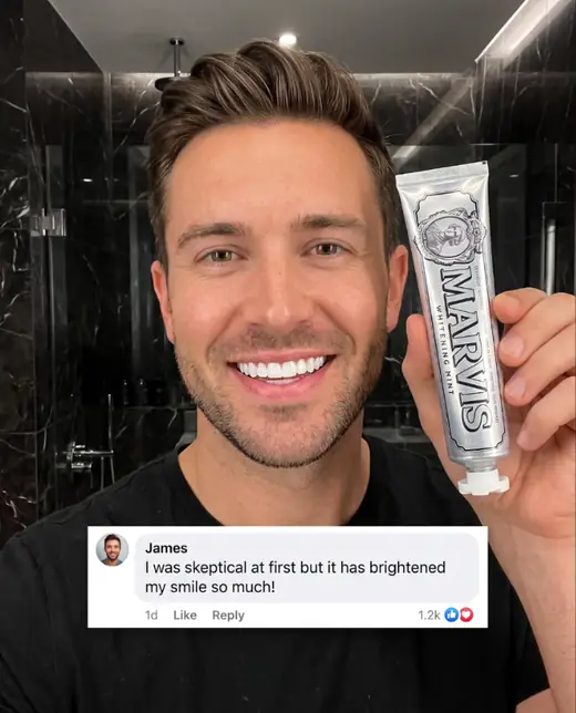Creator selfie + comment overlay static ad layout