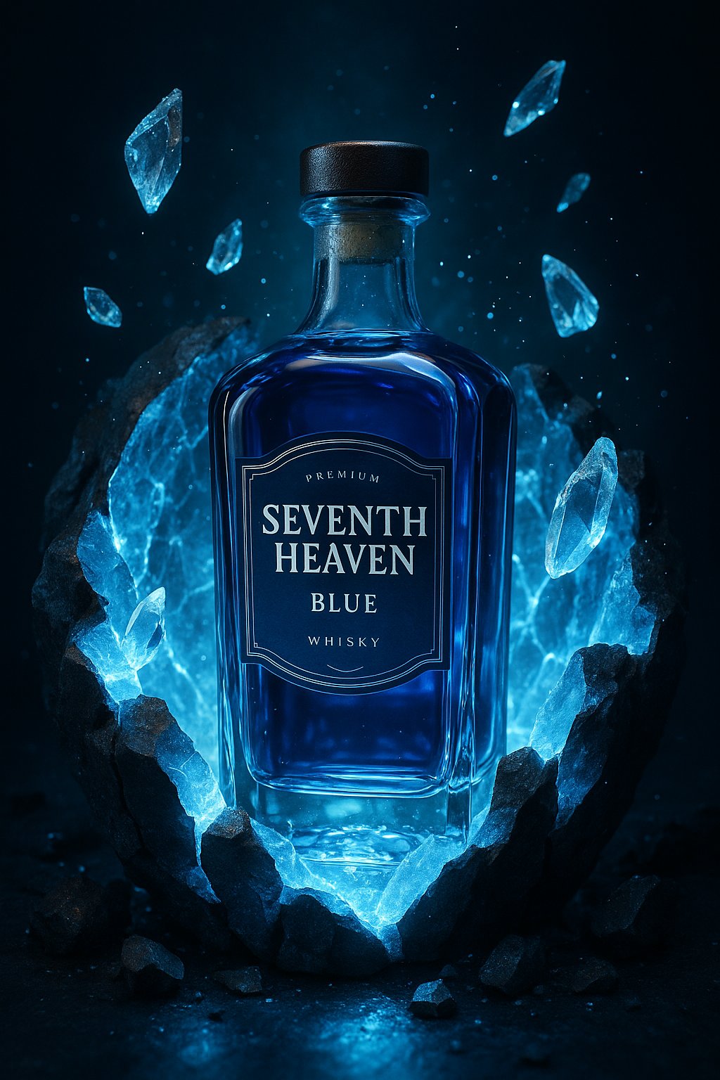 Ethereal Elixir: Seventh Heaven Blue in a Frozen Geode