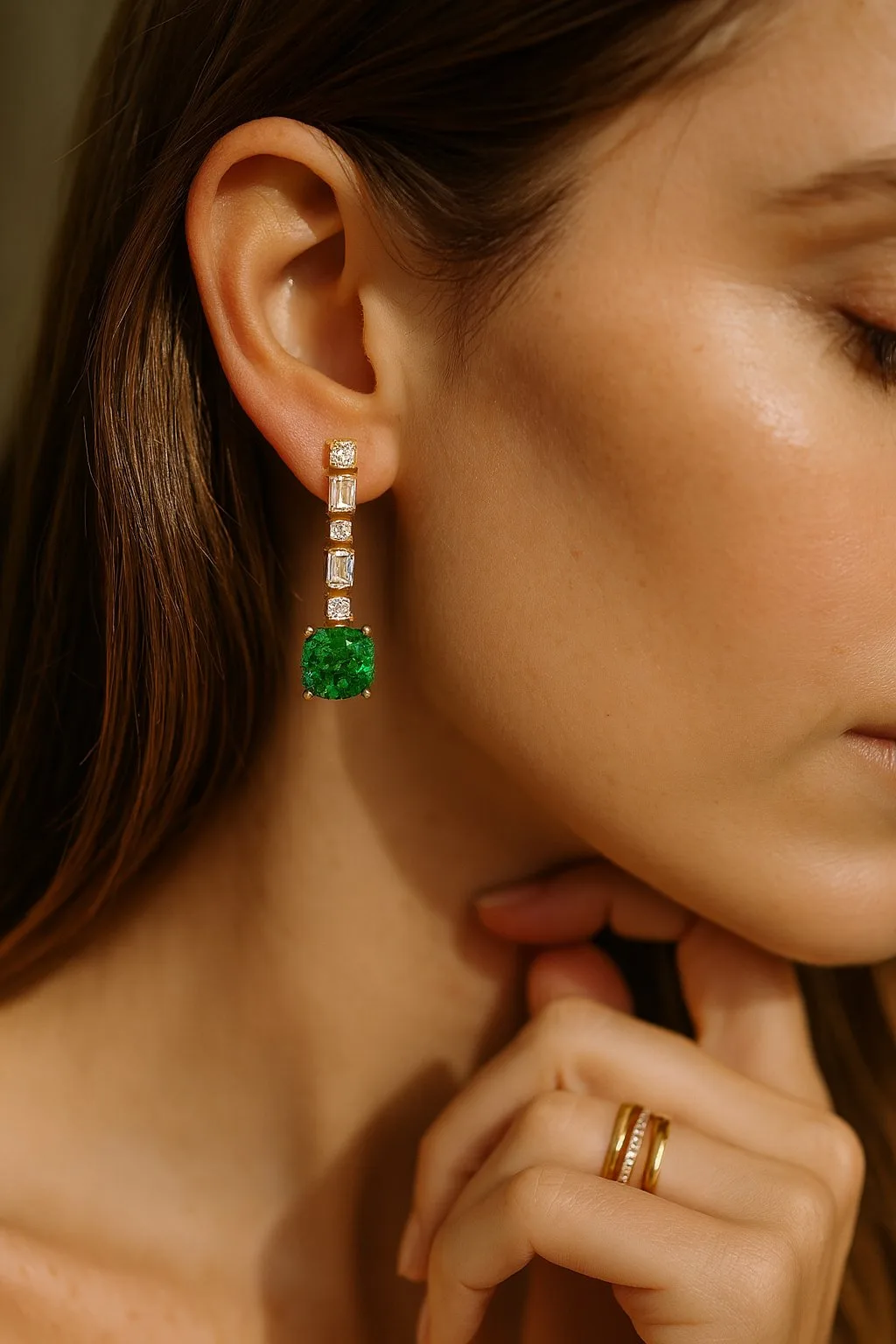 Ultra-realistic 4K close-up portrait with earring