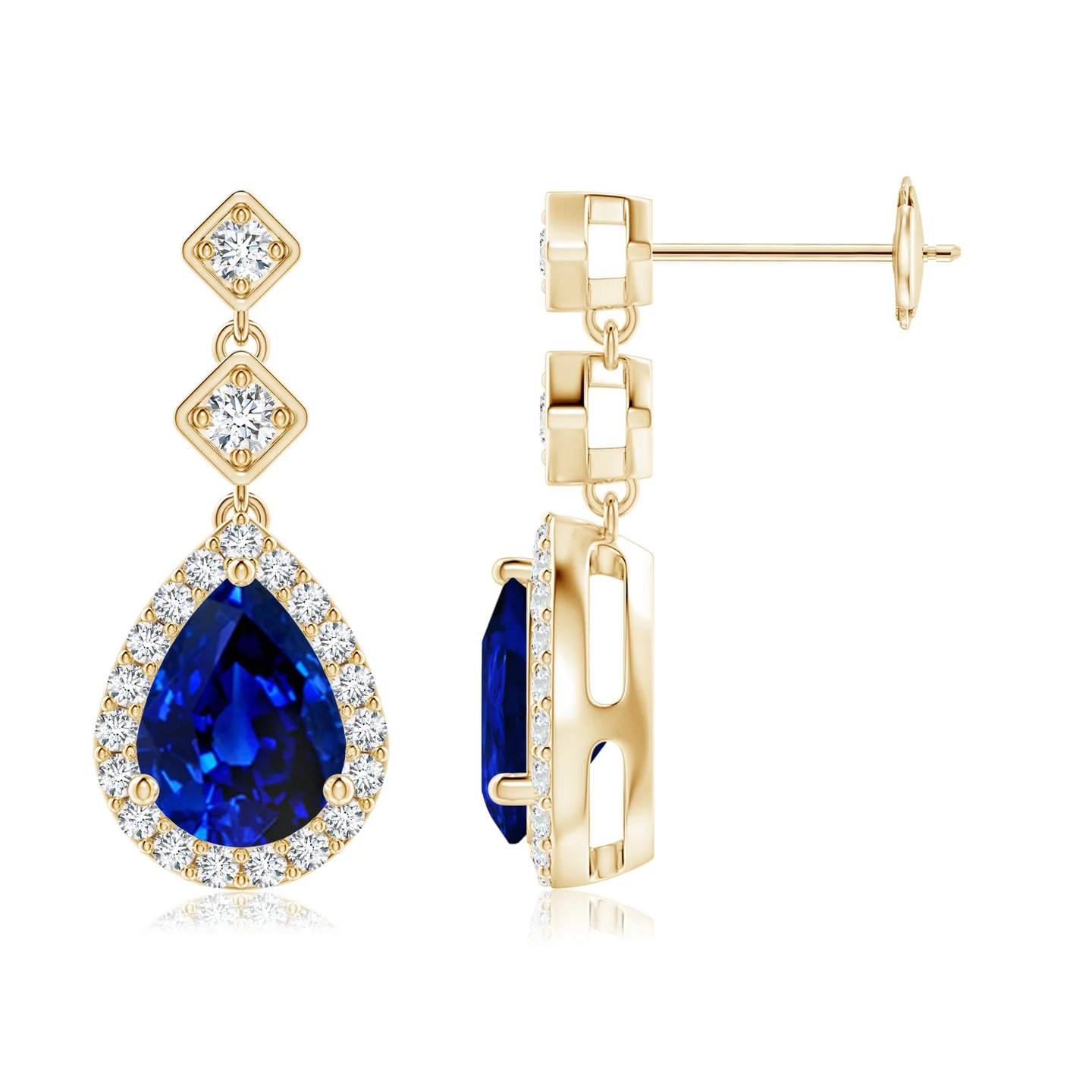 8x6mm-aaaa-blue-sapphire-yellow-gold-earrings.webp
