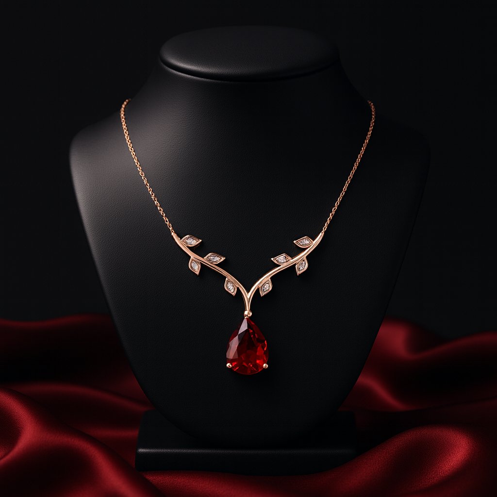 A luxurious, cinematic 4k photoshoot of necklace