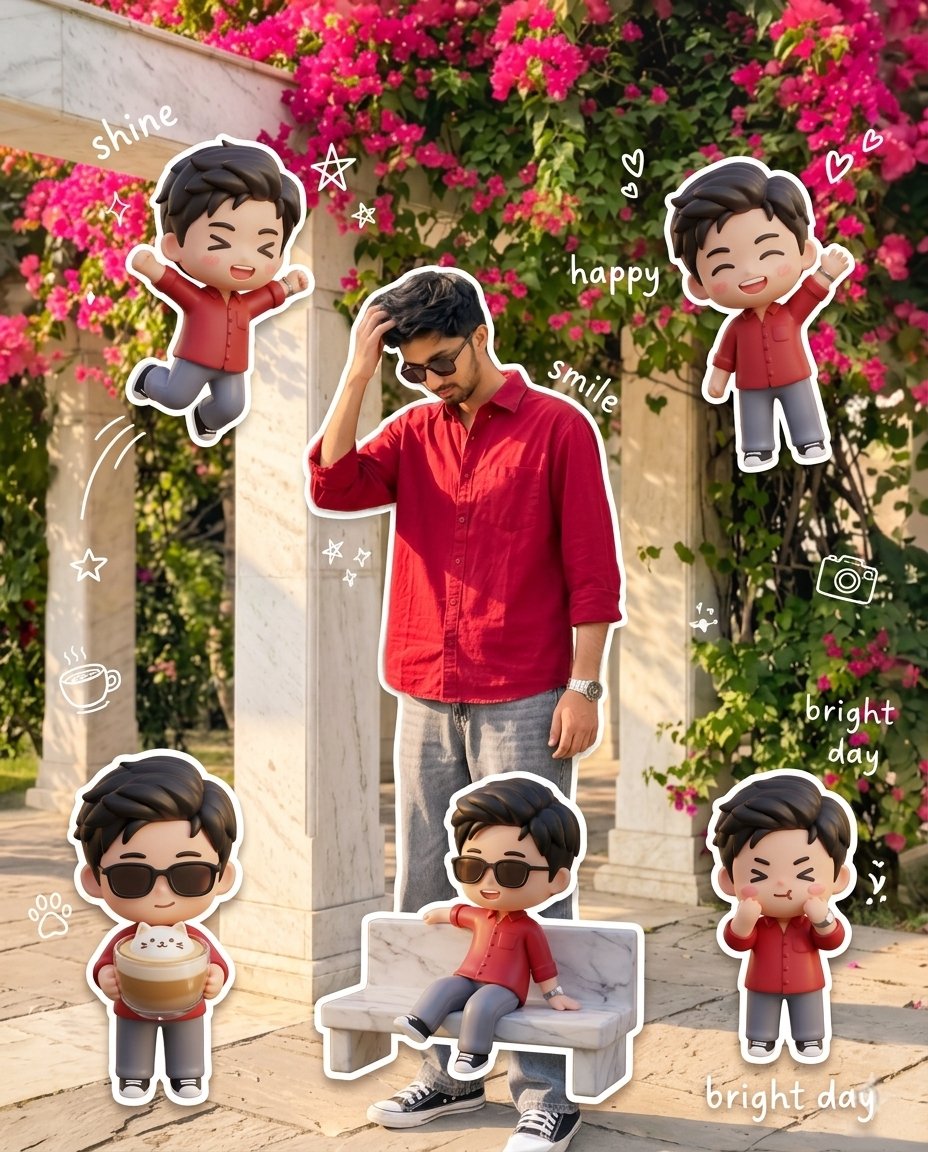 Several mini chibi 3D cute style prompt 