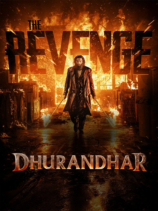 Epic Fire Revenge Movie Poster with Intense Hero Walk Cinematic Scene ( DHURANDHAR 2 ) NEW