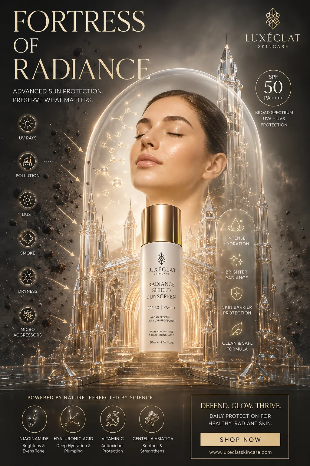 Crystal-Fortress Luxury Skincare Campaign