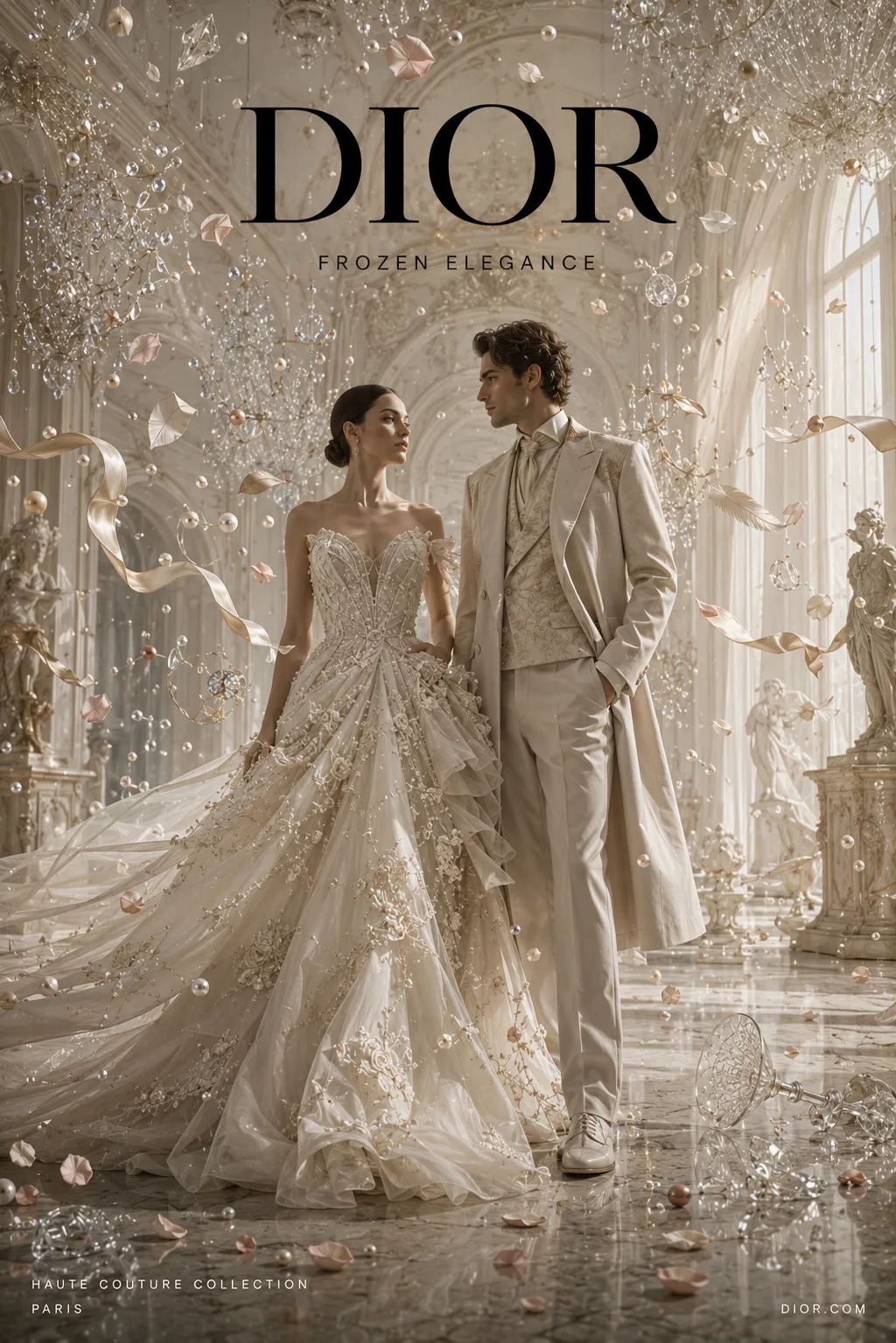 frozen-elegance dior haute couture campaign