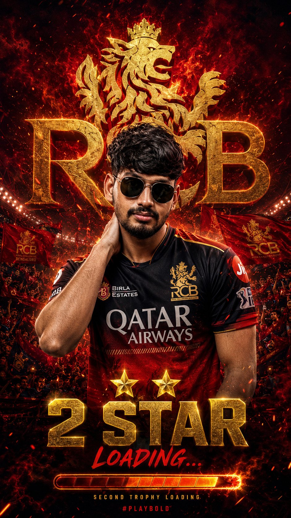 RCB 2 star loading poster