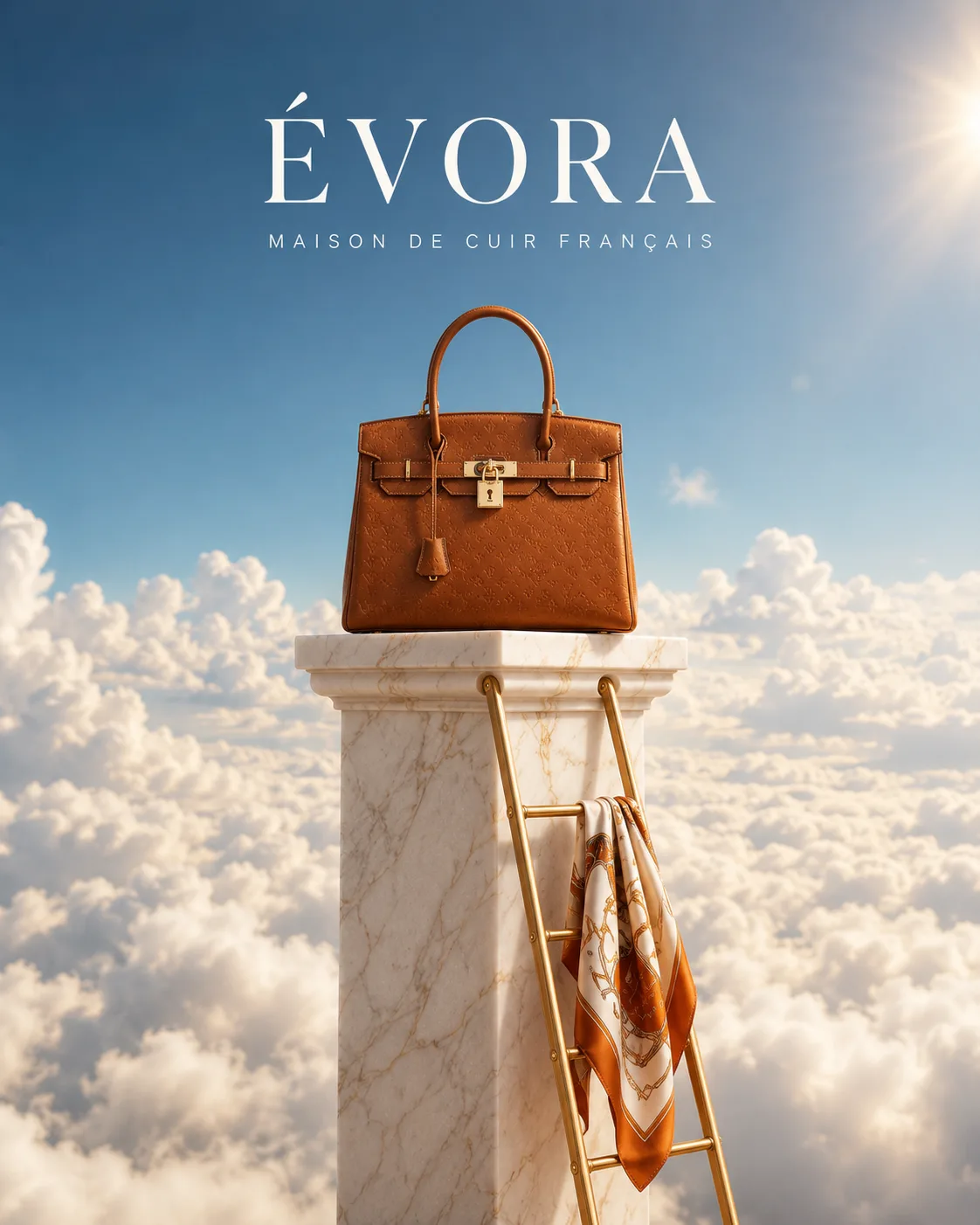 ultra-premium luxury handbag above-the-clouds campaign