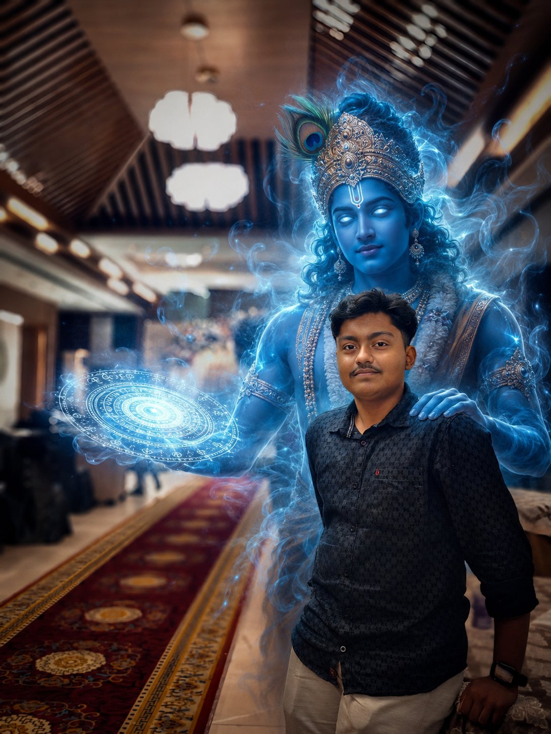 Krishna in back