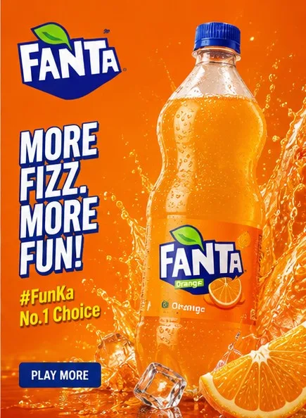 fanta orange ultra-realistic commercial ad