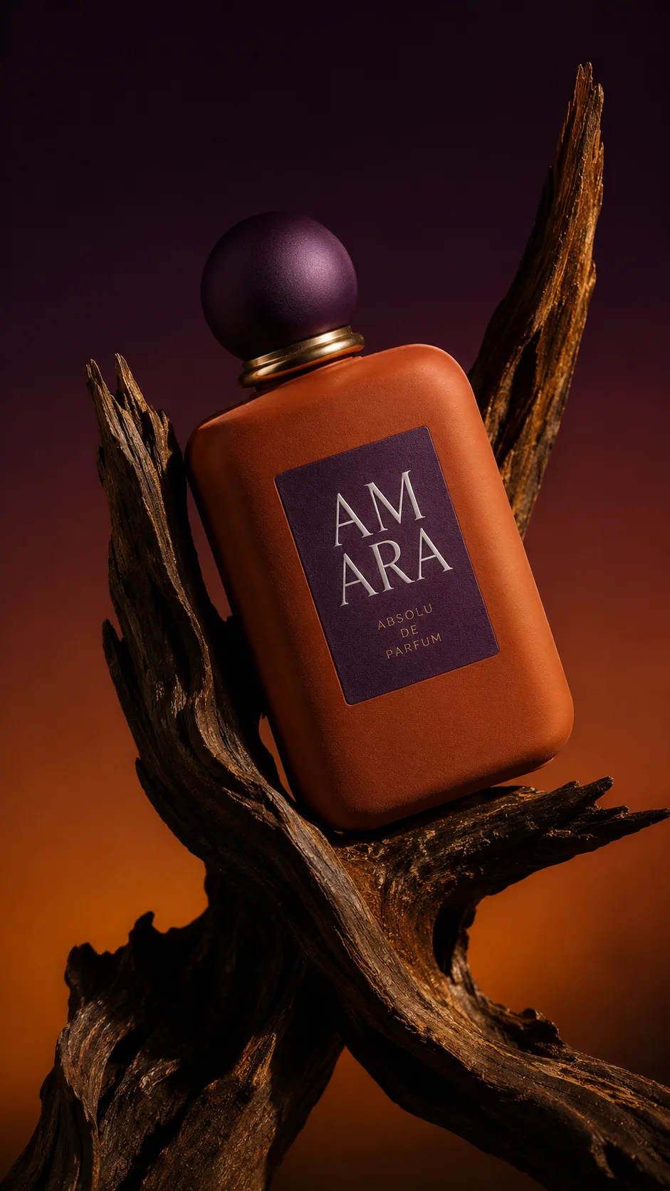 luxury-perfume-bottle-on-charred-driftwood