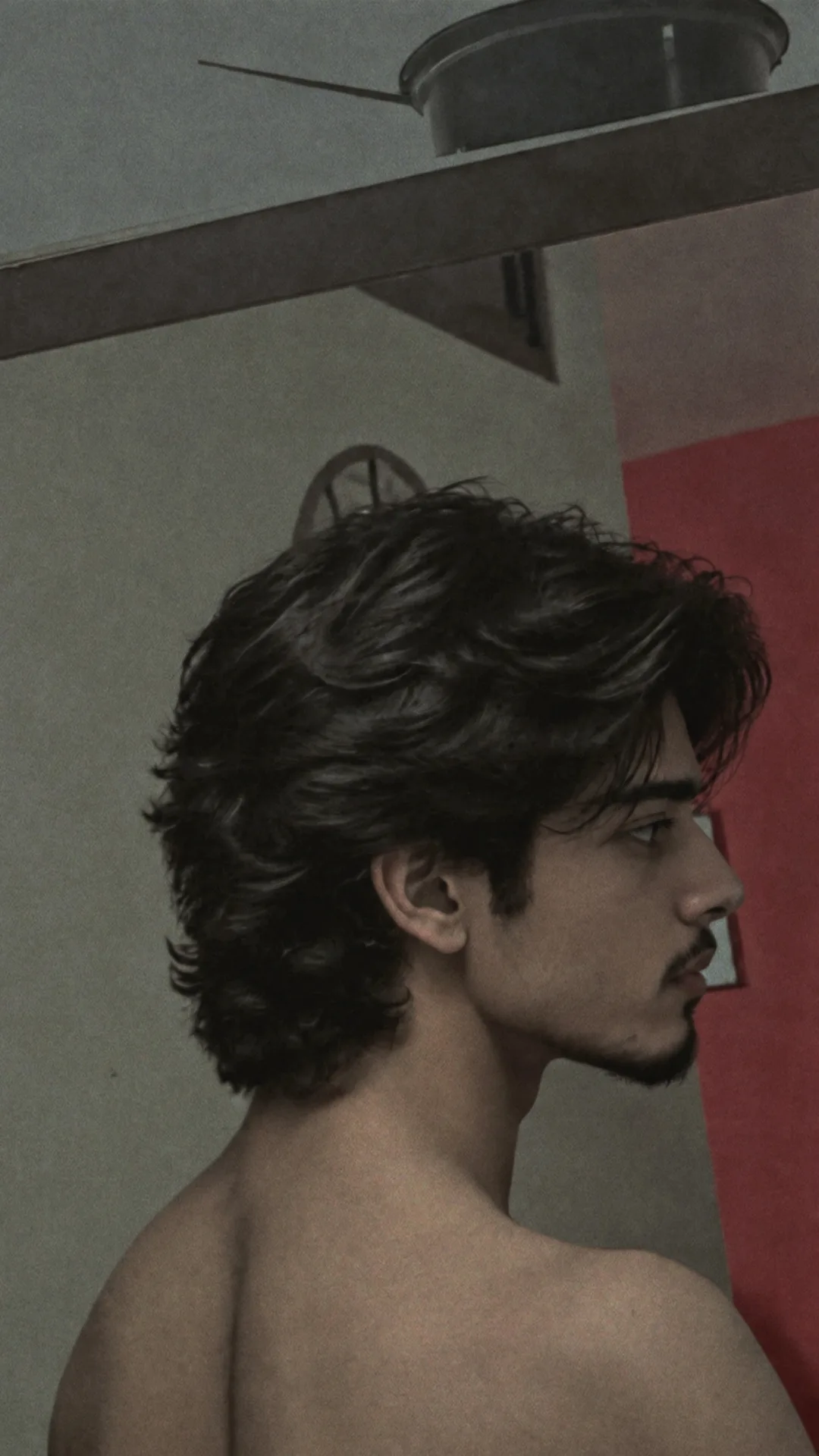 strict-reference ultra-photorealistic male side-profile portrait