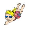 Elizabeth swims