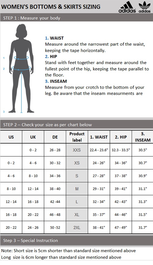 Adidas skirt size store chart