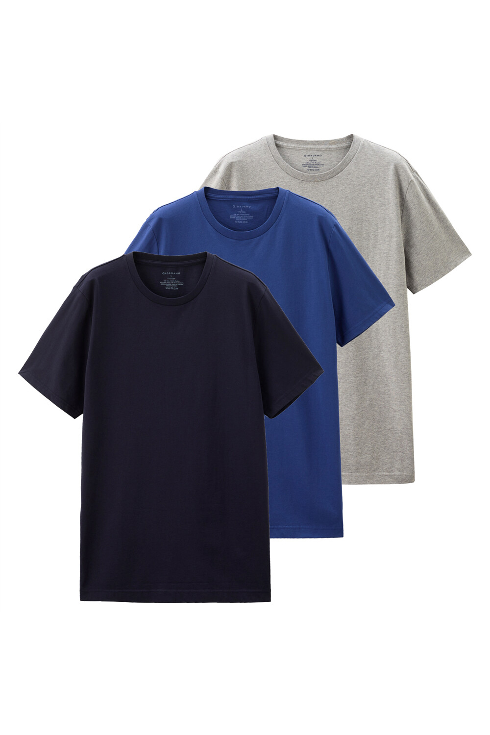 Giordano Solid Crew Neck 3 Pack Navy Blue Tshirts | Odel.lk