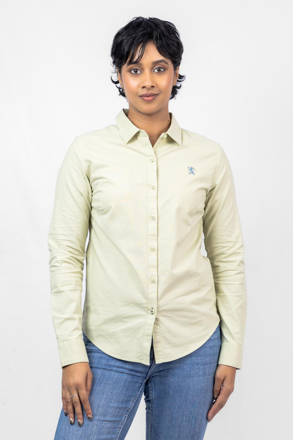 Giordano 0534201952 Green Womens Smal Lion Long Sleeve Shirt