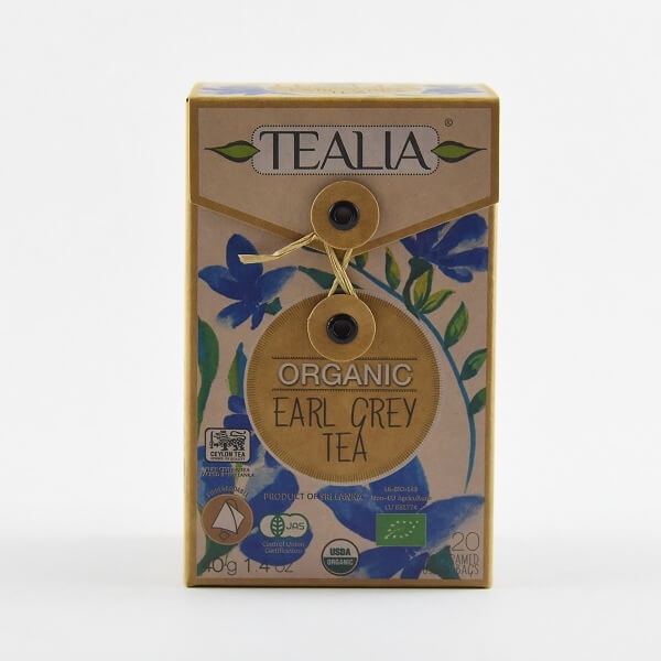 Tealia Tea Pyramid Bag Earl Grey Organic 40G - TEALIA - Tea - in Sri Lanka