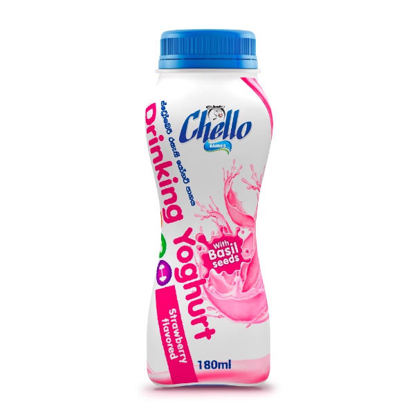 Chello Strawberry Drinking Yoghurt 180Ml - CHELLO - Yogurt - in Sri Lanka