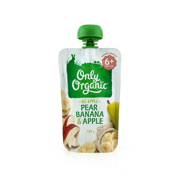Only Organic Puree Pear Banana & Apple 6M 120G - ONLY ORGANIC - Baby Food - in Sri Lanka