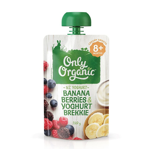 Only Organic Puree Banana Berries Yoghurt 8M 120G - ONLY ORGANIC - Baby Food - in Sri Lanka