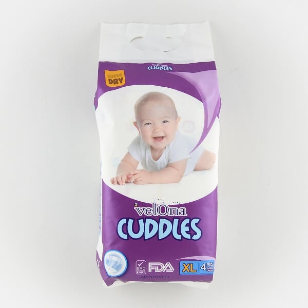 Velona Cuddles Baby Diaper Extra Large 4Pcs - VELONA CUDDLES - Baby Need - in Sri Lanka