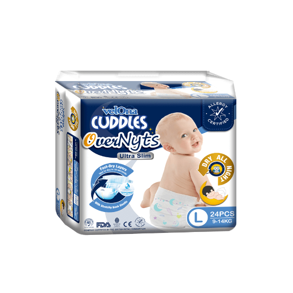 Velona Cuddles Over Nyts Baby Diaper Large 24Pcs - VELONA CUDDLES - Baby Need - in Sri Lanka