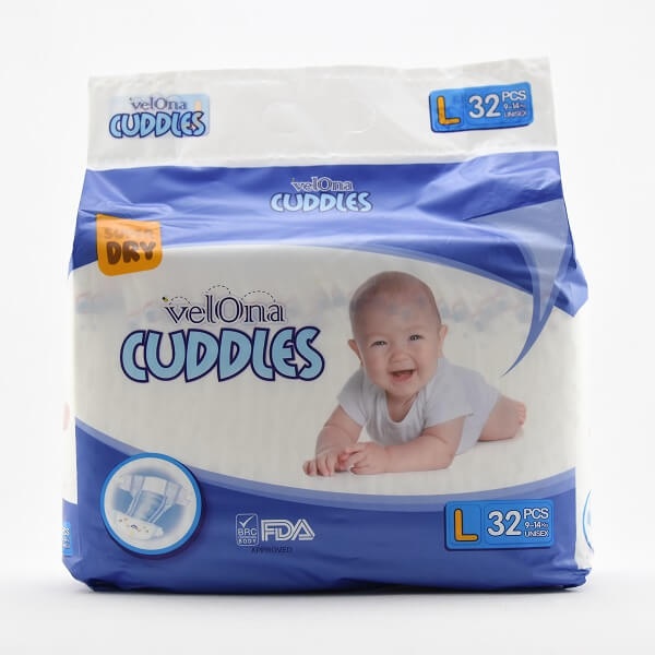 Velona Cuddles Baby Diaper Large 32Pcs - VELONA CUDDLES - Baby Need - in Sri Lanka