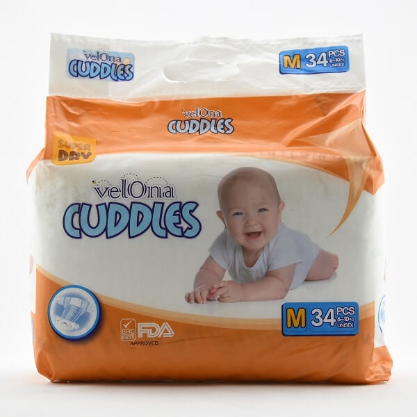 Velona Cuddles Baby Diapers Medium 34Pcs - VELONA CUDDLES - Baby Need - in Sri Lanka