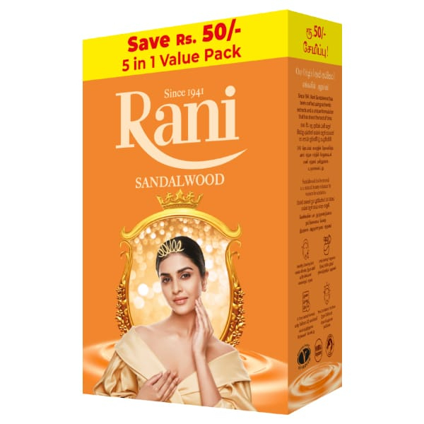 RANI SOAP ECO PACK SANDALWOOD RS.50 SAVE 70*5 - RANI - Body Cleansing - in Sri Lanka