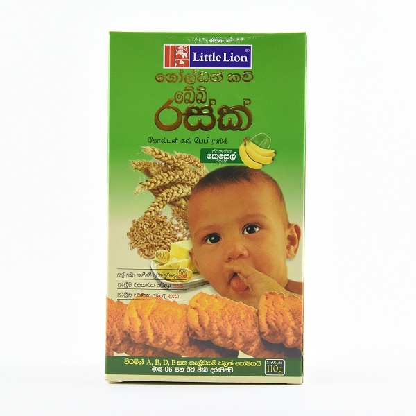 Little Lion Golden Cow Rusk Banana 125G - LITTLE LION - Baby Food - in Sri Lanka