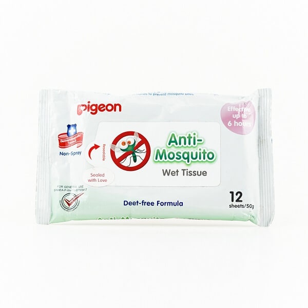 Pigeon Wet Wipes Anti Mosquito 12Pc - PIGEON - Baby Need - in Sri Lanka