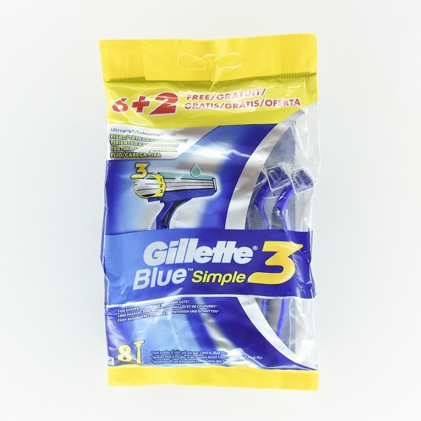 Gillette Blue 3 Razor Simple 6+2 - GILLETTE - Toiletries Men - in Sri Lanka