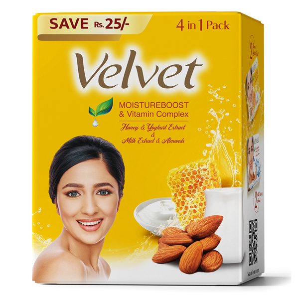 Velvet Soap Eco Combo (2 Honey & 2 Milk) 380G - VELVET - Body Cleansing - in Sri Lanka