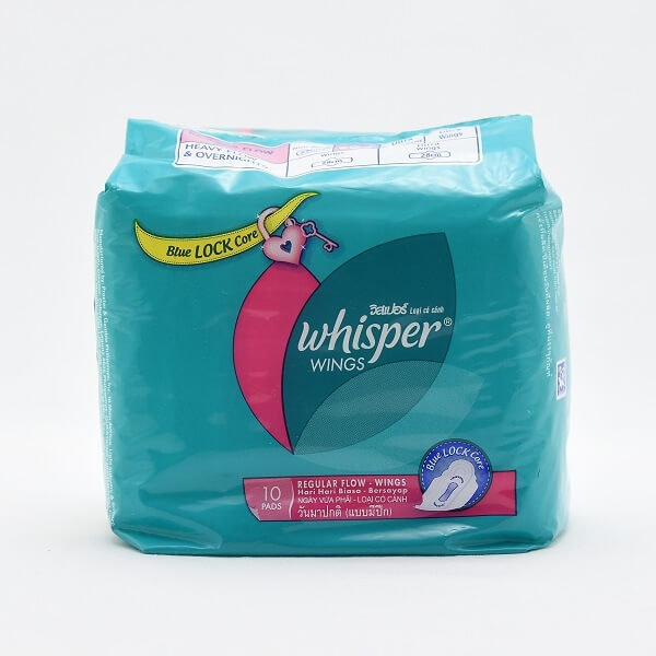 Whisper Sanitary Napkins Regular Flow Wings 10S - WHISPER - Personal Hygiene - in Sri Lanka