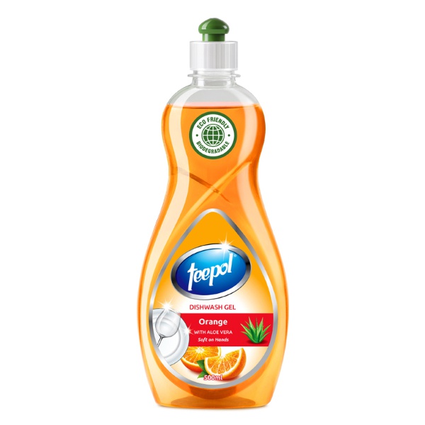 Teepol Orange Dishwash Liquid Gel 500Ml - TEEPOL - Cleaning Consumables - in Sri Lanka
