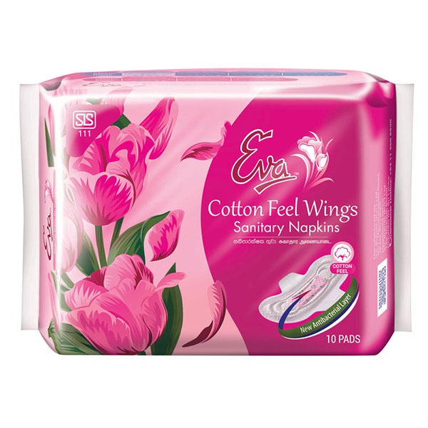 Eva Sanitary Napkins Cotton Feel Wings 10S - in Sri Lanka