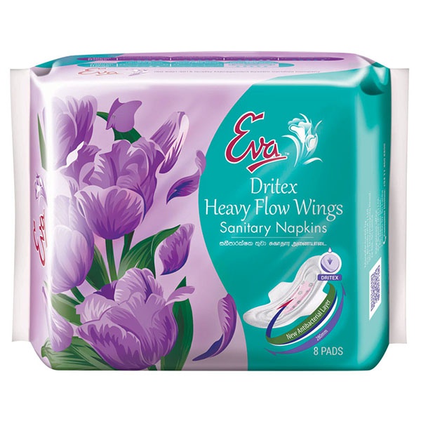Eva Sanitary Napkins Dritex Heavy Flow Wings 8S - EVA - Personal Hygiene - in Sri Lanka