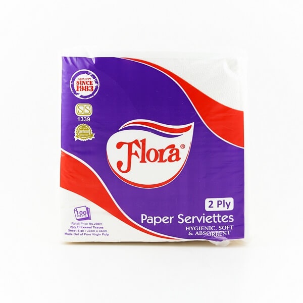 Flora Paper Serviettes 2Ply 100S - FLORA - Paper Goods - in Sri Lanka